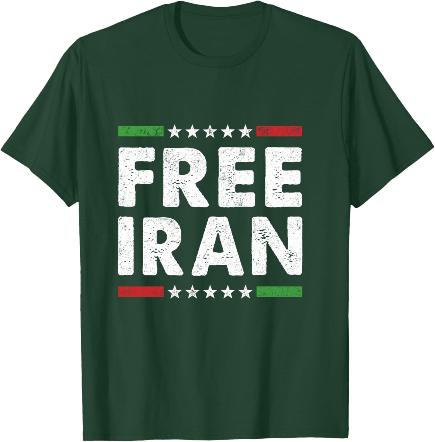 Free Iran Symbol Flag Heartbeat Freedom Love Men Women T-Shirt - T-Shirt | Forest