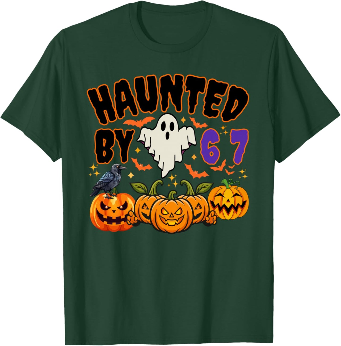 Halloween Haunted by 6 7 Six Seven Gen Alpha Z 67 Meme T-Shirt - T-Shirt | Forest
