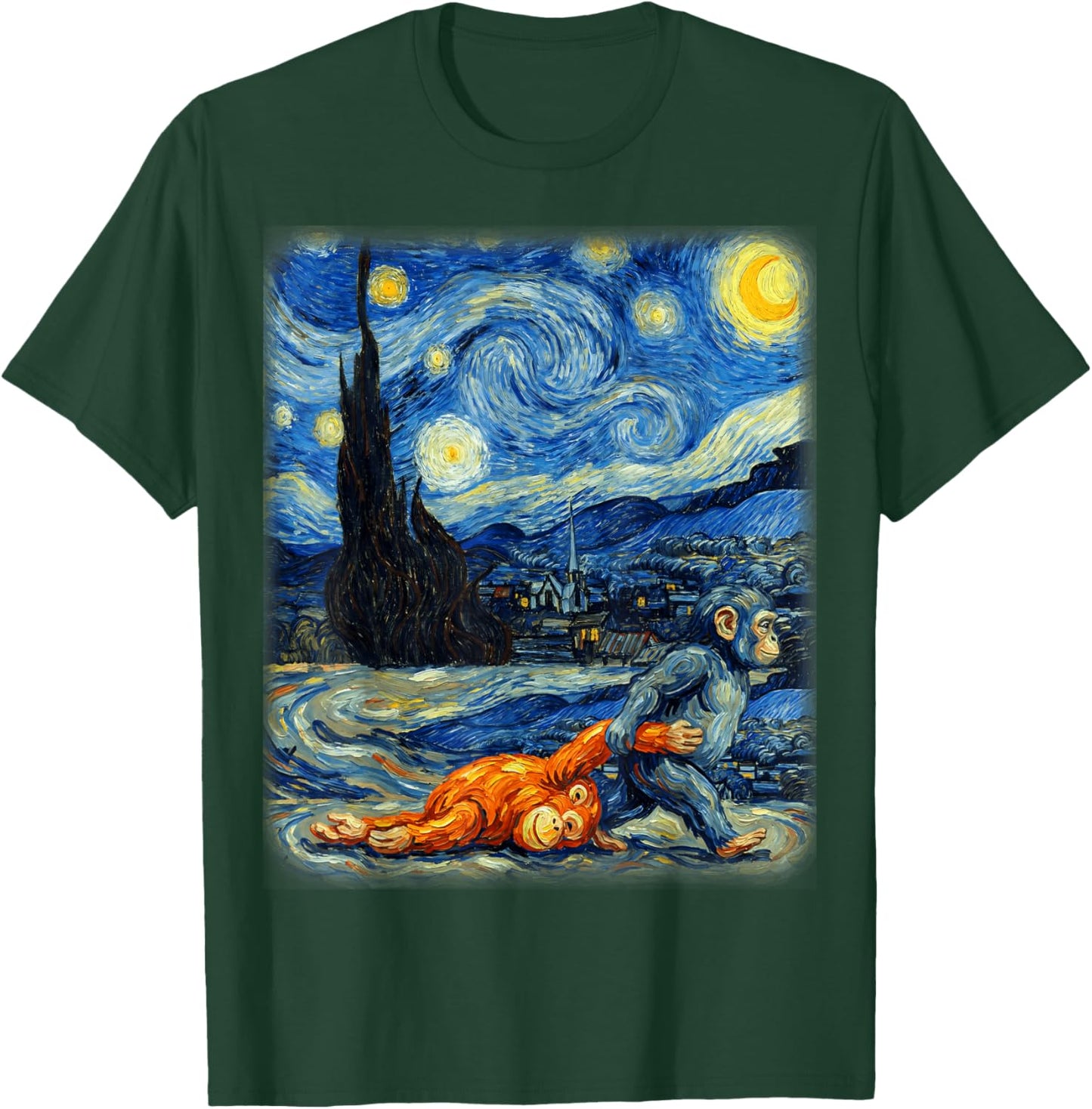 Punch-kun Panchi Kun Viral Video Star Van Gogh Monkey Punch T-Shirt - T-Shirt | Forest