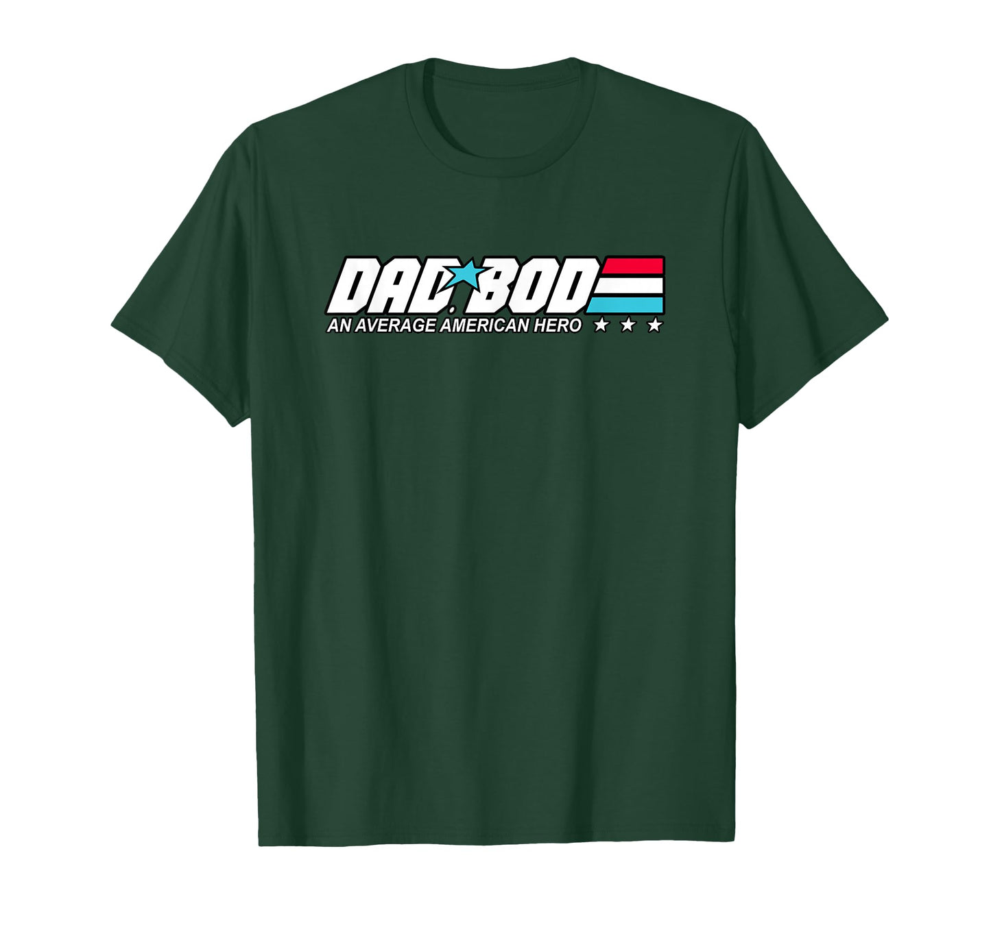 Dad BOD - an Average American Hero Retro Cartoon Parody T-Shirt