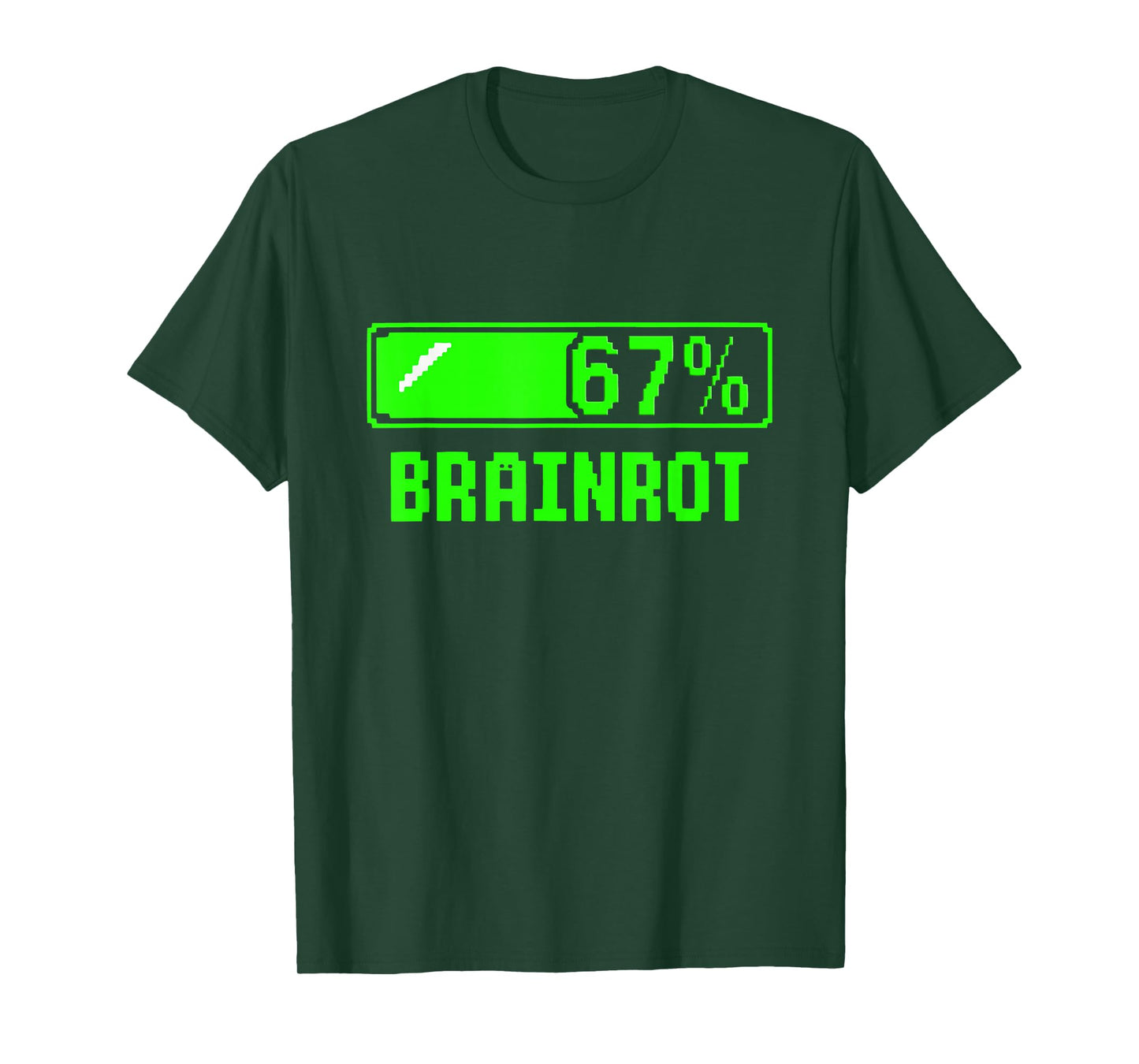 Six Seven 67 Percent Brainrot Loading Gamer Bar Funny Glitch T-Shirt