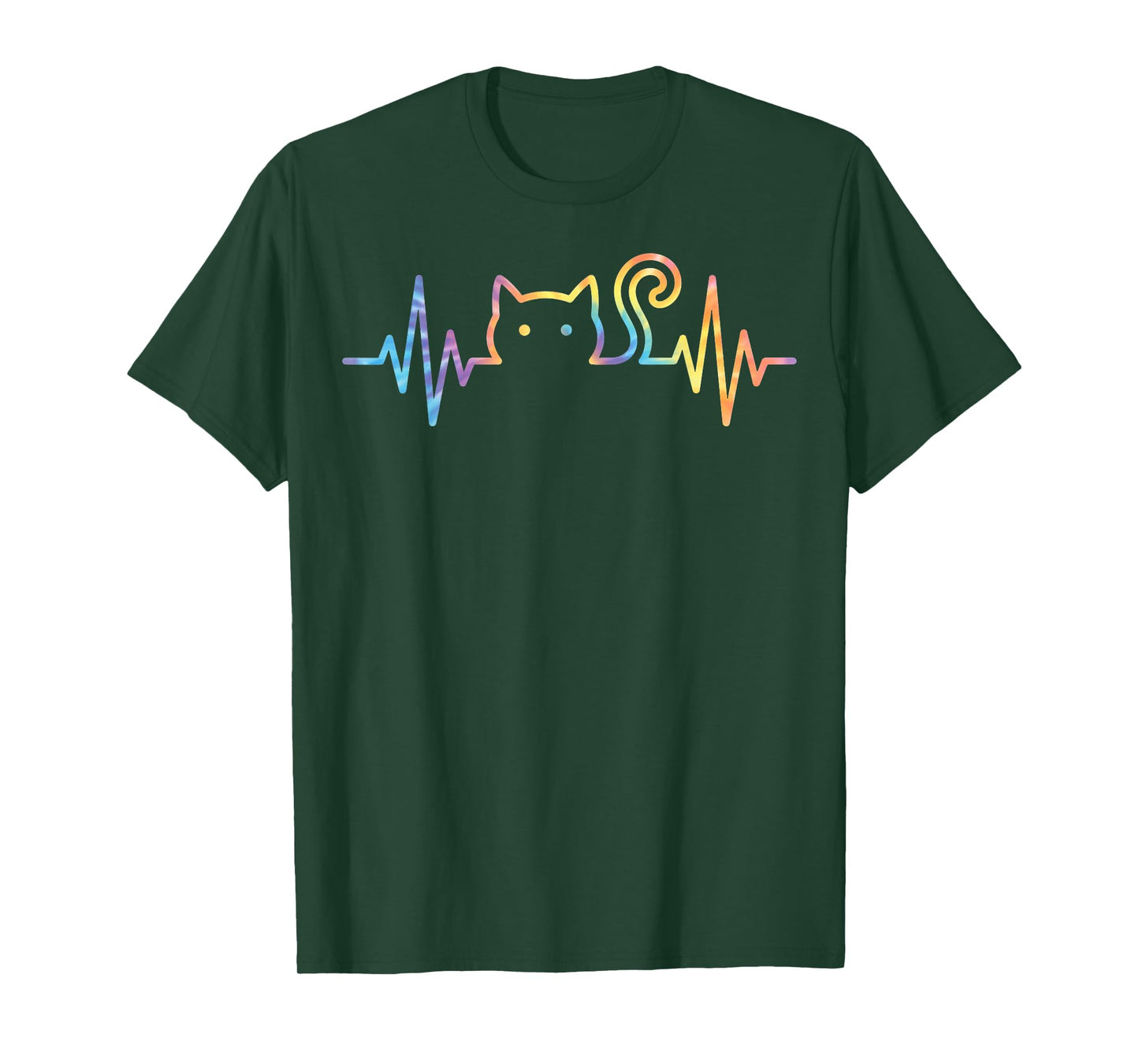 Heartbeat Cat Animal Silhouette Cute Cat T-Shirt