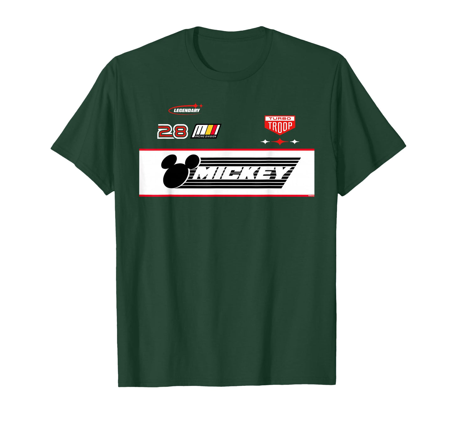 Disney Racing Mickey Mouse Turbo Troop Race Car Badge Logos T-Shirt