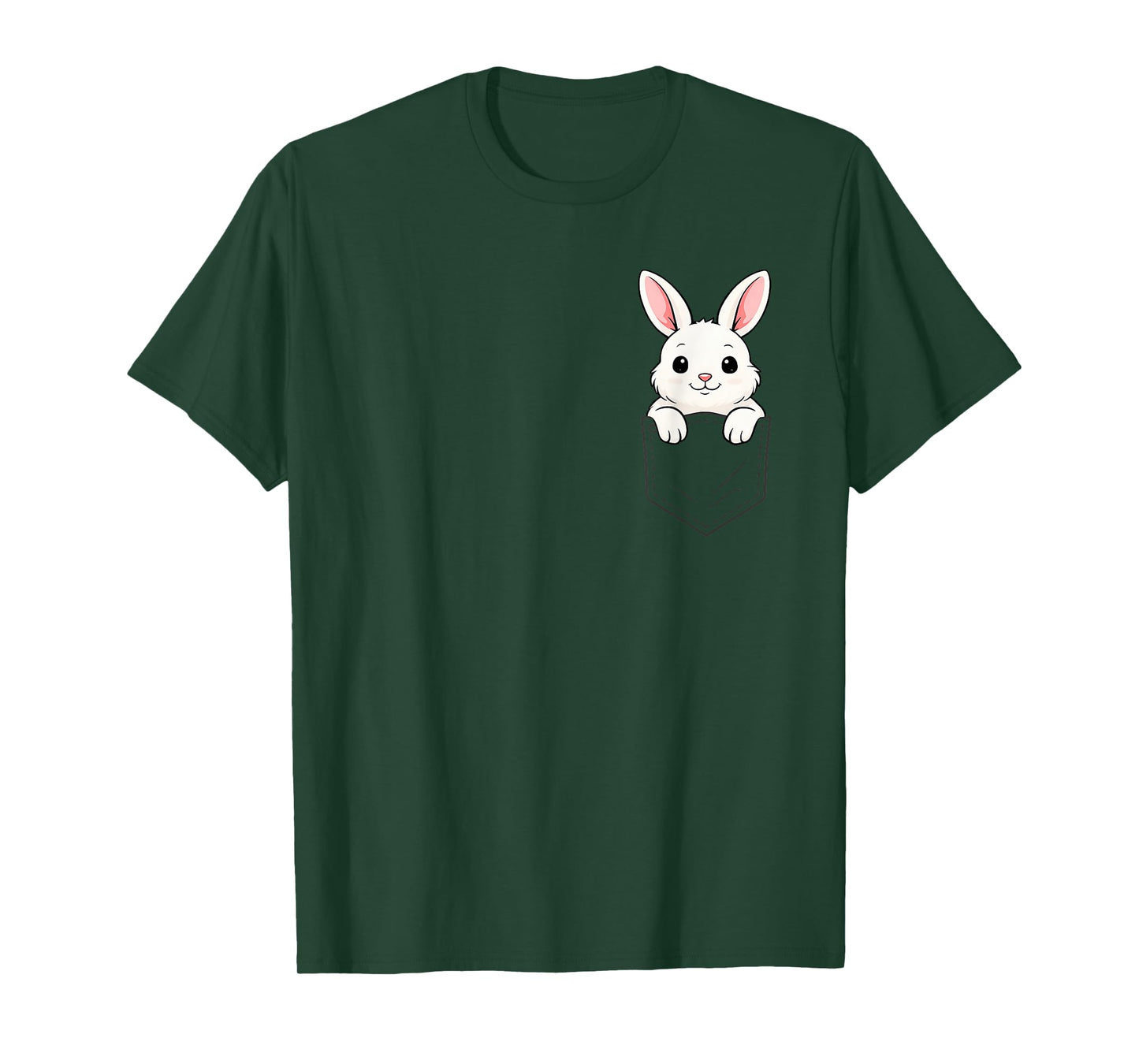 Funny Rabbit Peeking in Pocket Bunny Easter Men Women Kids T-Shirt