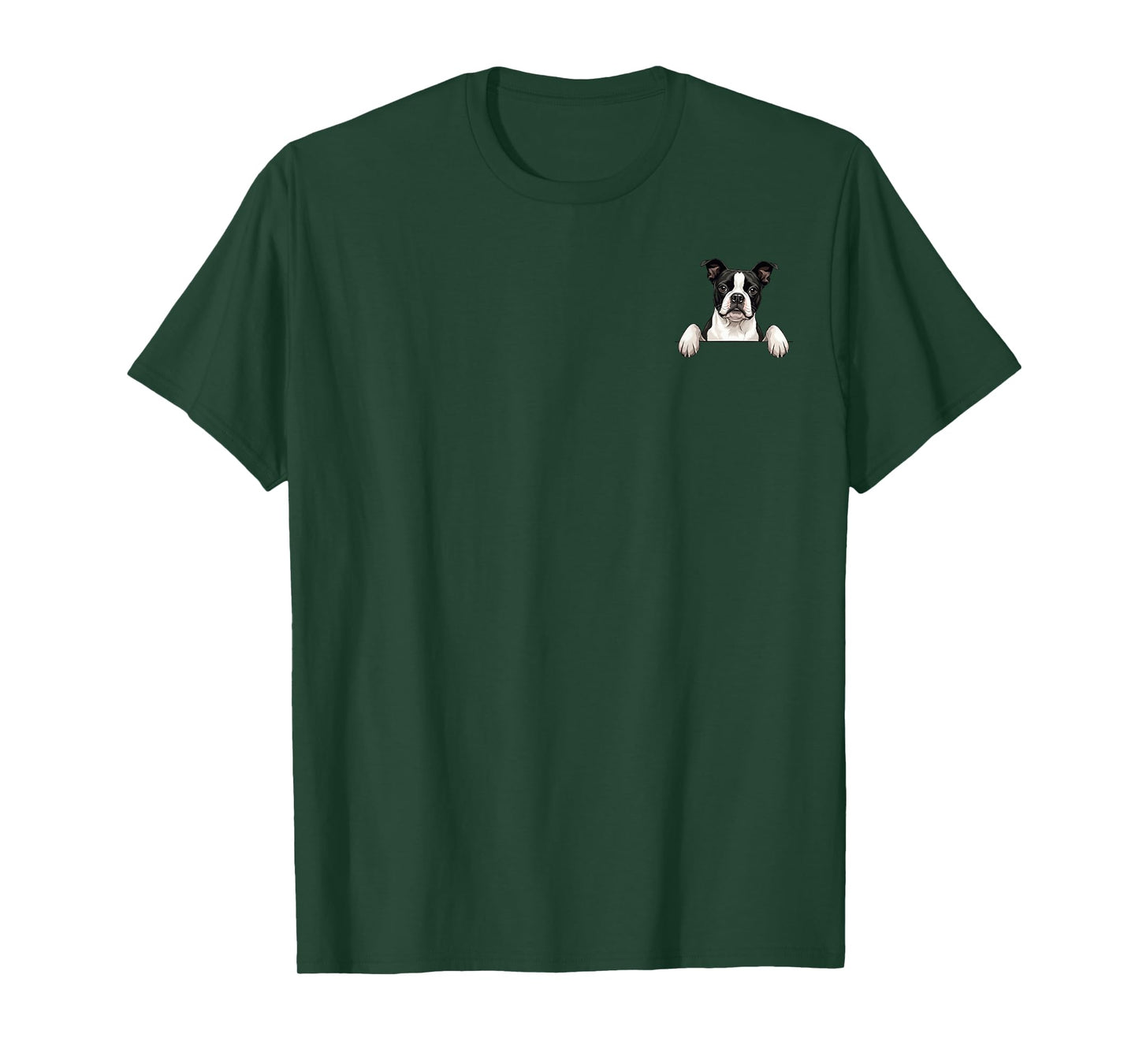 Cute Peeking Boston Terrier Pocket Puppy Dog Lover T-Shirt