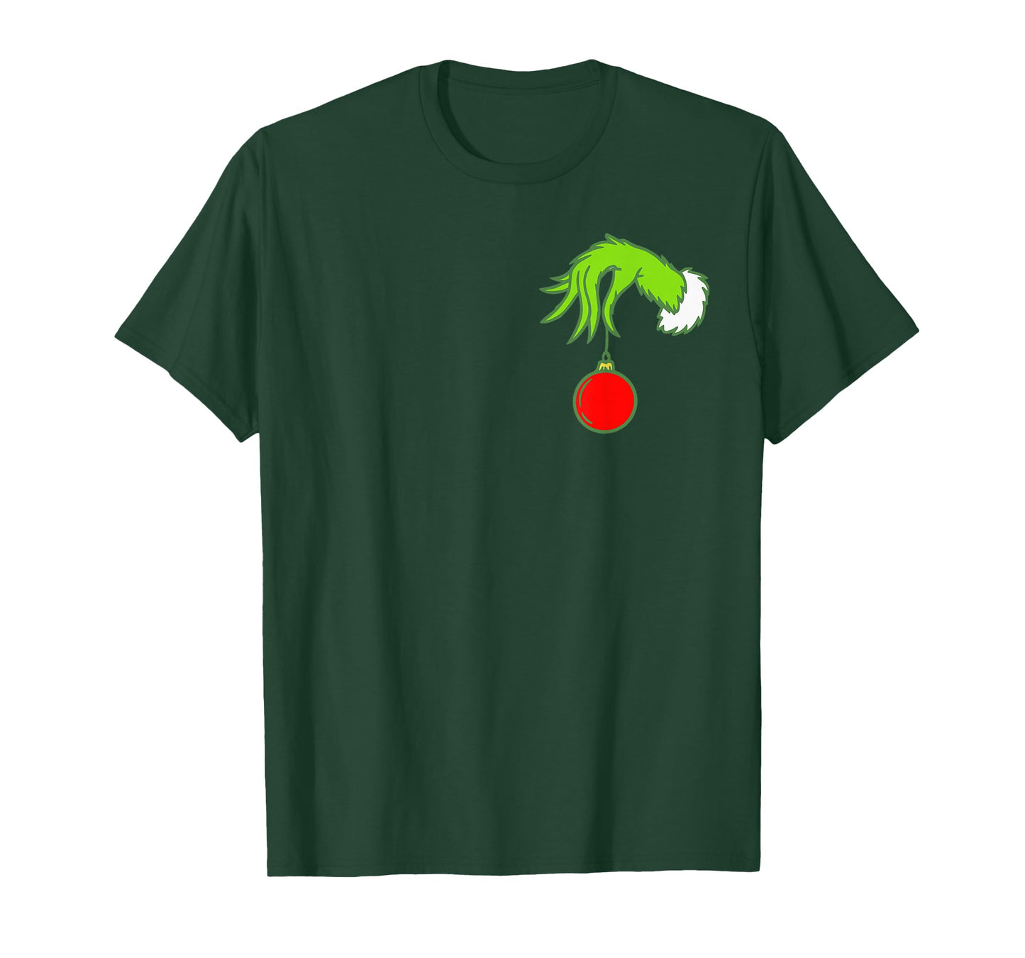 Pocket Christmas Hand Funny Xmas Character Matching Family T-Shirt