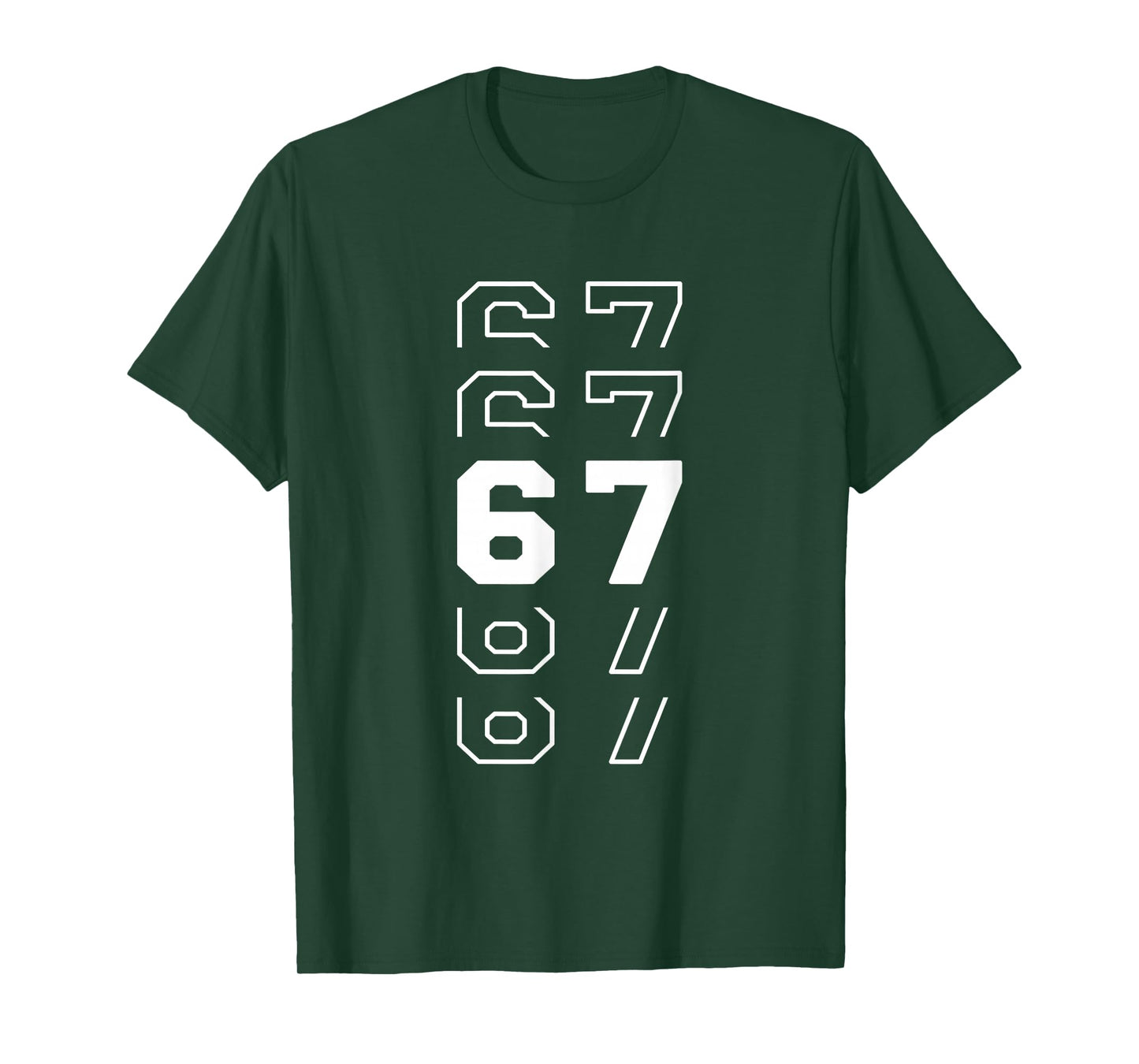 67 Stacked Number 6 7 Six Seven Aura Energy 67 Viral Meme T-Shirt