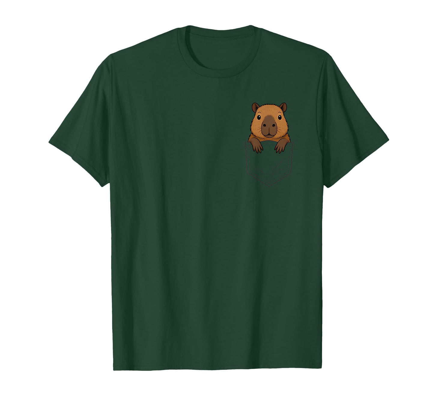 Funny Capybara Peeking in Pocket Capy Rodent Animal Lover T-Shirt