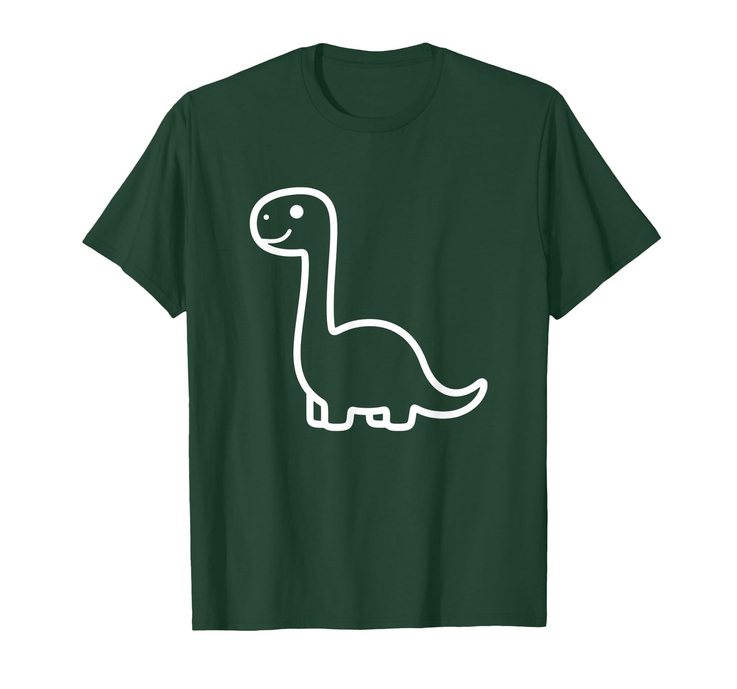 Mythical & Prehistoric Brontosaurus Cute Dinosaur Line Art T-Shirt
