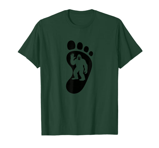 Sasquatch Footprint Silhouette Believer Retro Cryptid Patch T-Shirt