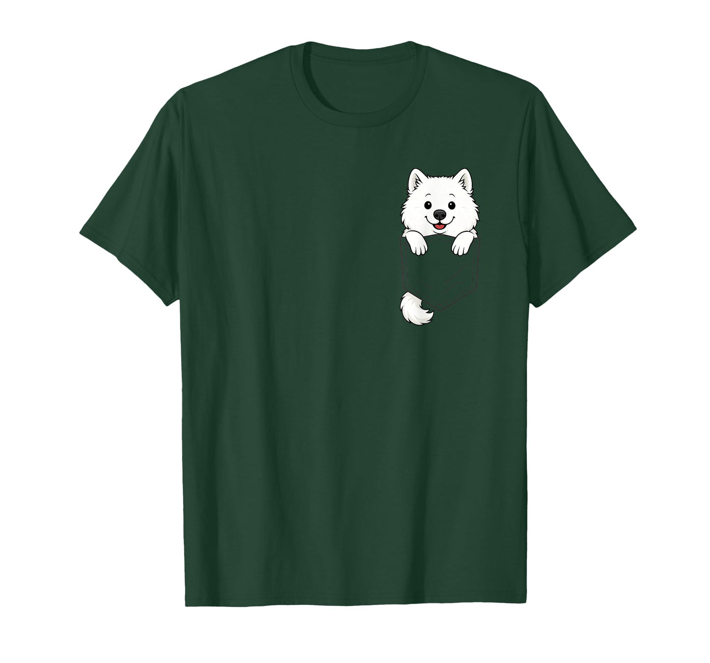 Funny Samoyed Peeking in Pocket Dog Puppy Pet Animal Lover T-Shirt