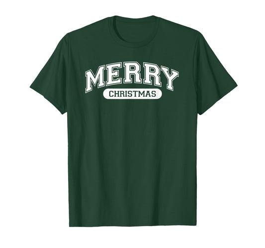 Retro Varsity Style Merry Christmas T-Shirt