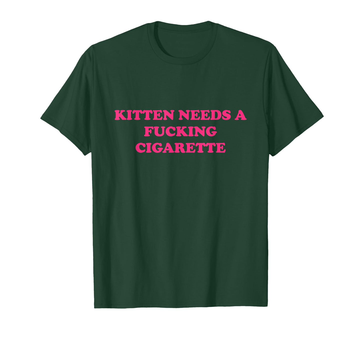 Kitten Needs A Fucking Cigarette Funny Cat Joke Cat Meme T-Shirt