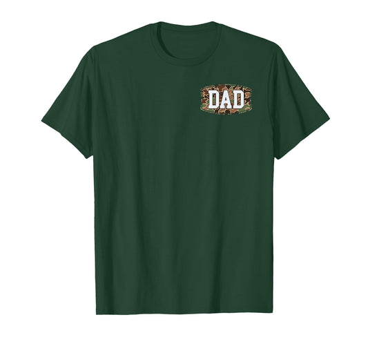 (2 Sided) Camo Dad Father's Day Camouflage Dad Vintage T-Shirt