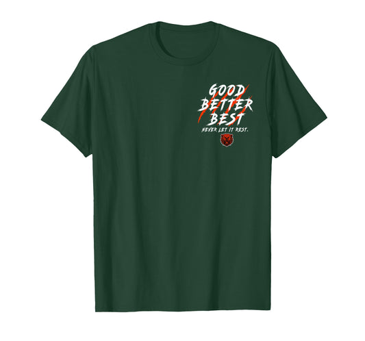 Good Better Best Never Let It Rest 2 Sided Retro Bear T-Shirt