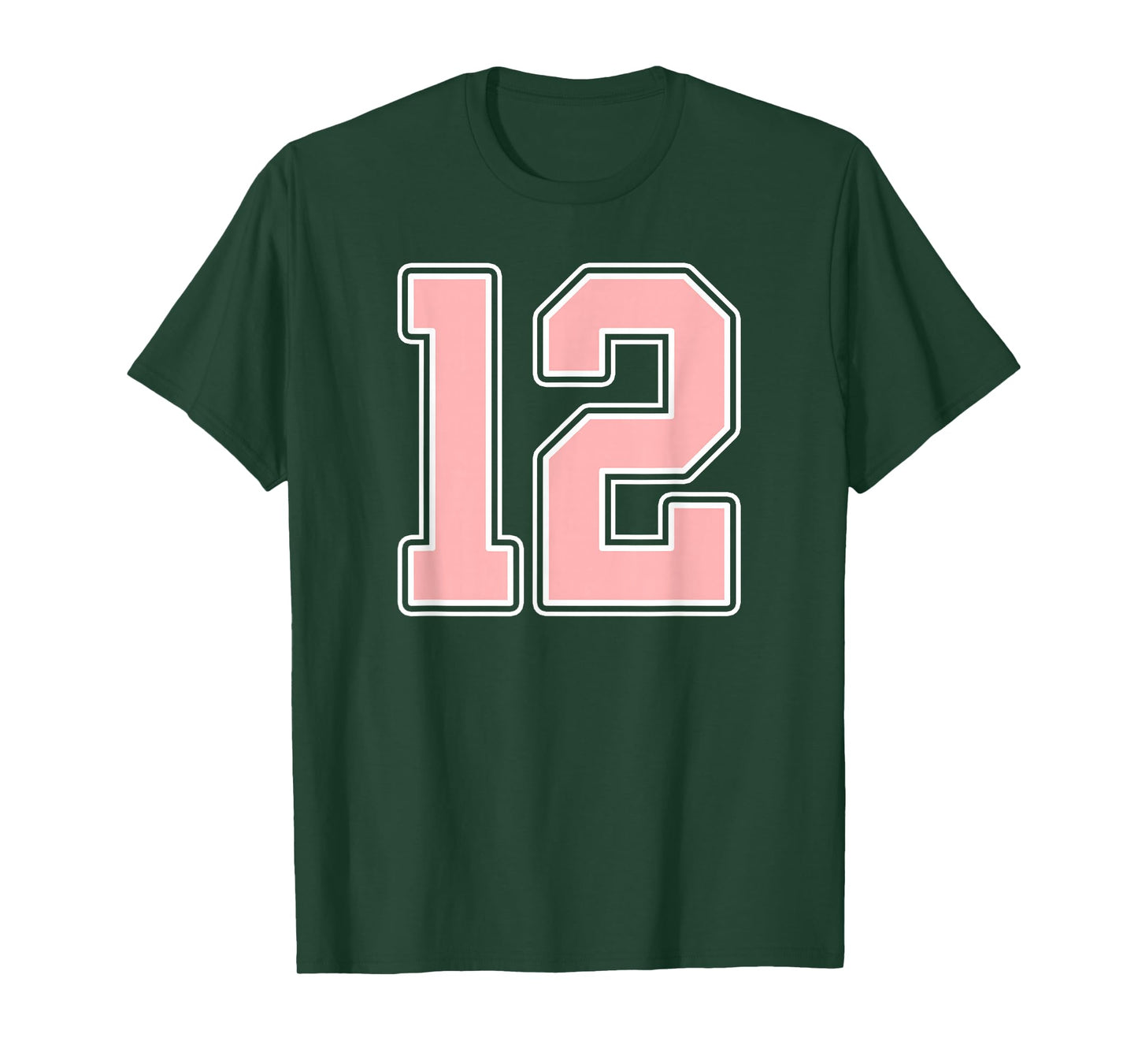 Cute Pink and White Number 12 Jersey Player Uniform #12 Fan T-Shirt