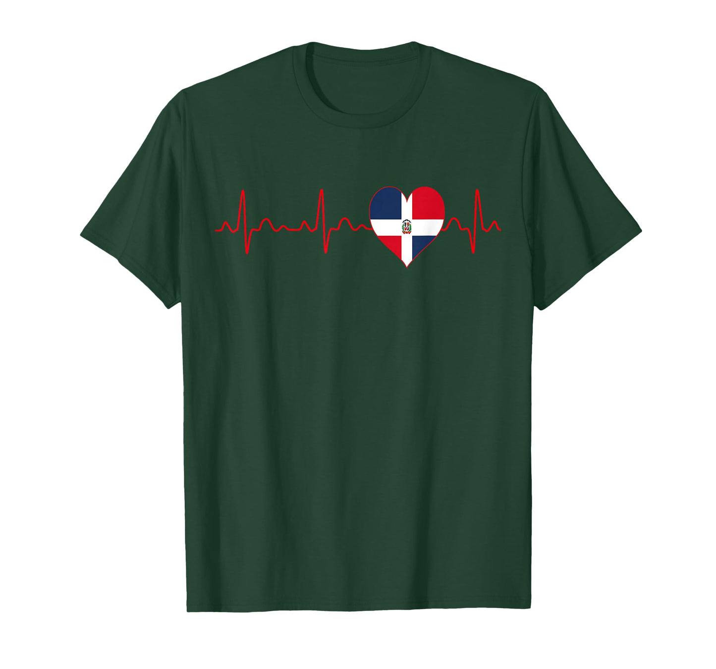 Dominican Republic Flag Heartbeat EKG Patriotic National T-Shirt