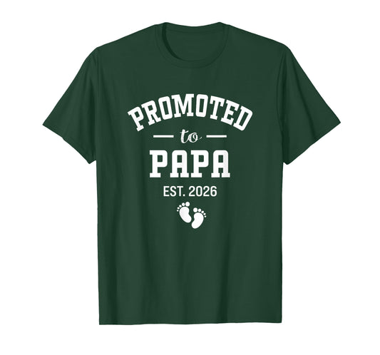 Promoted to Papa 2026 First Time Grandfather Men T-Shirt
