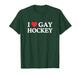 I Love Heart Gay Hockey Unhinged Gay Pride Parade Gen Z Meme T-Shirt