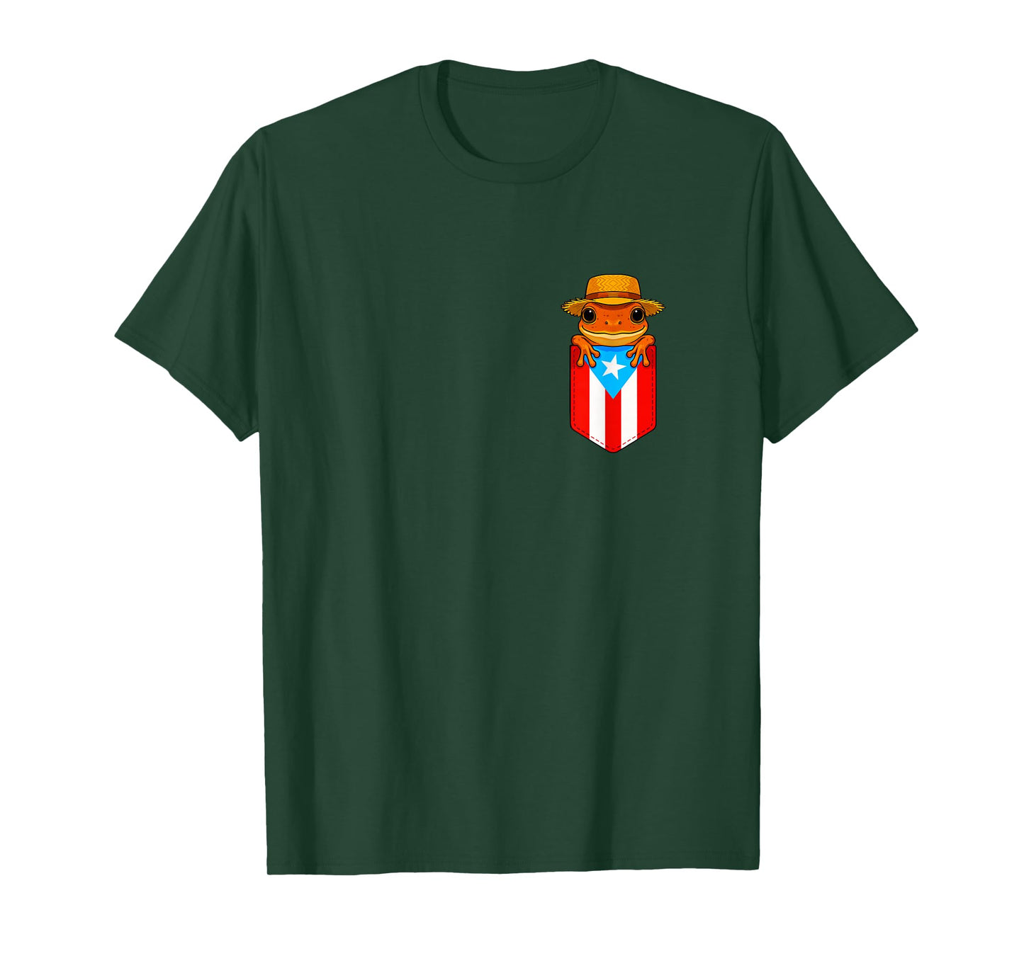 Jibaro Coqui Frog Puerto Rico Flag Boricua Pocket Borinquen T-Shirt