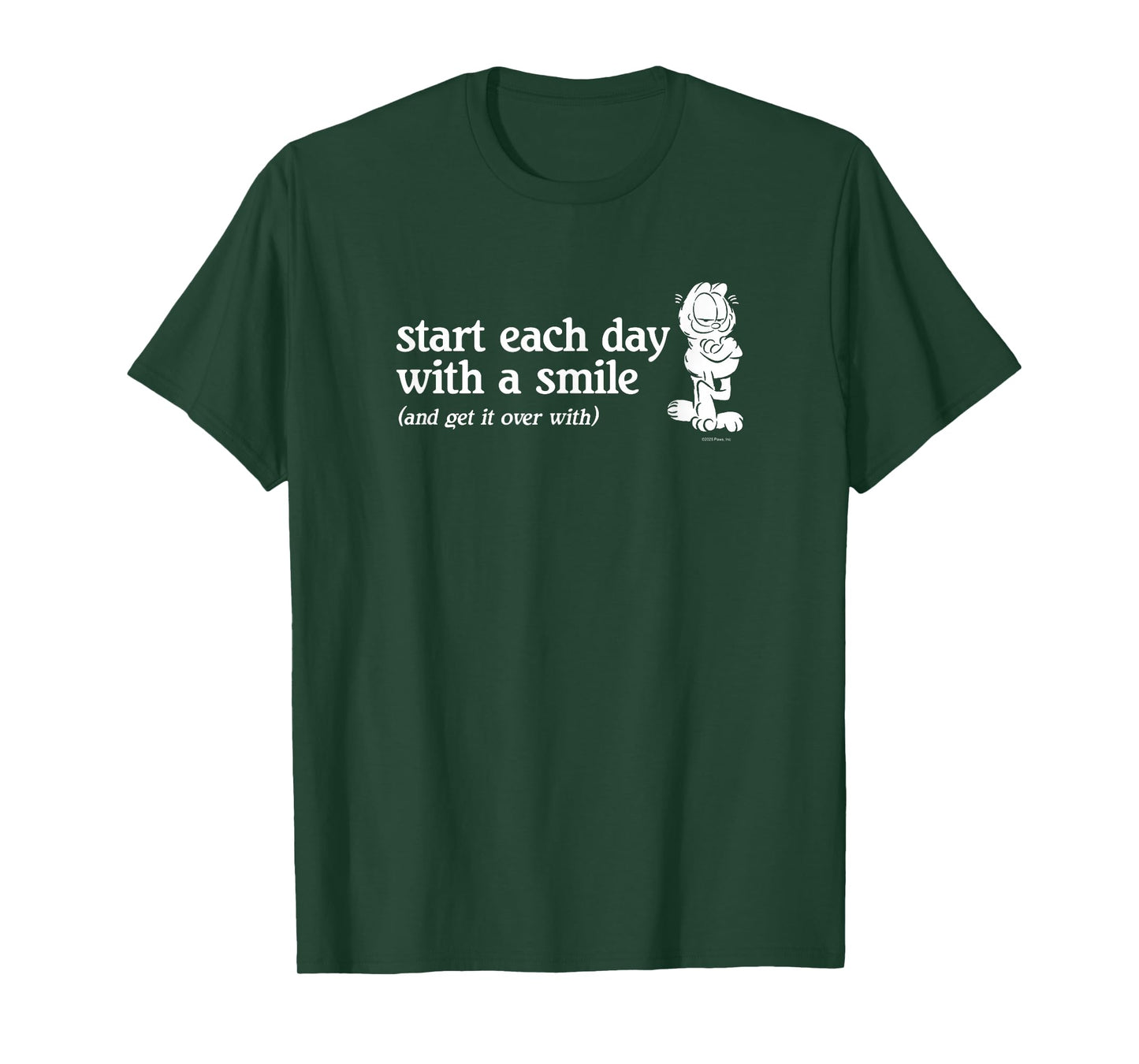 Garfield Start Each Day with a Smile Funny Cartoon Cat T-Shirt