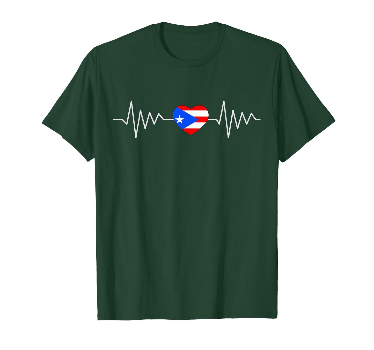 Puerto Rico Flag Heartbeat Hispanic Heritage Puerto Rican T-Shirt