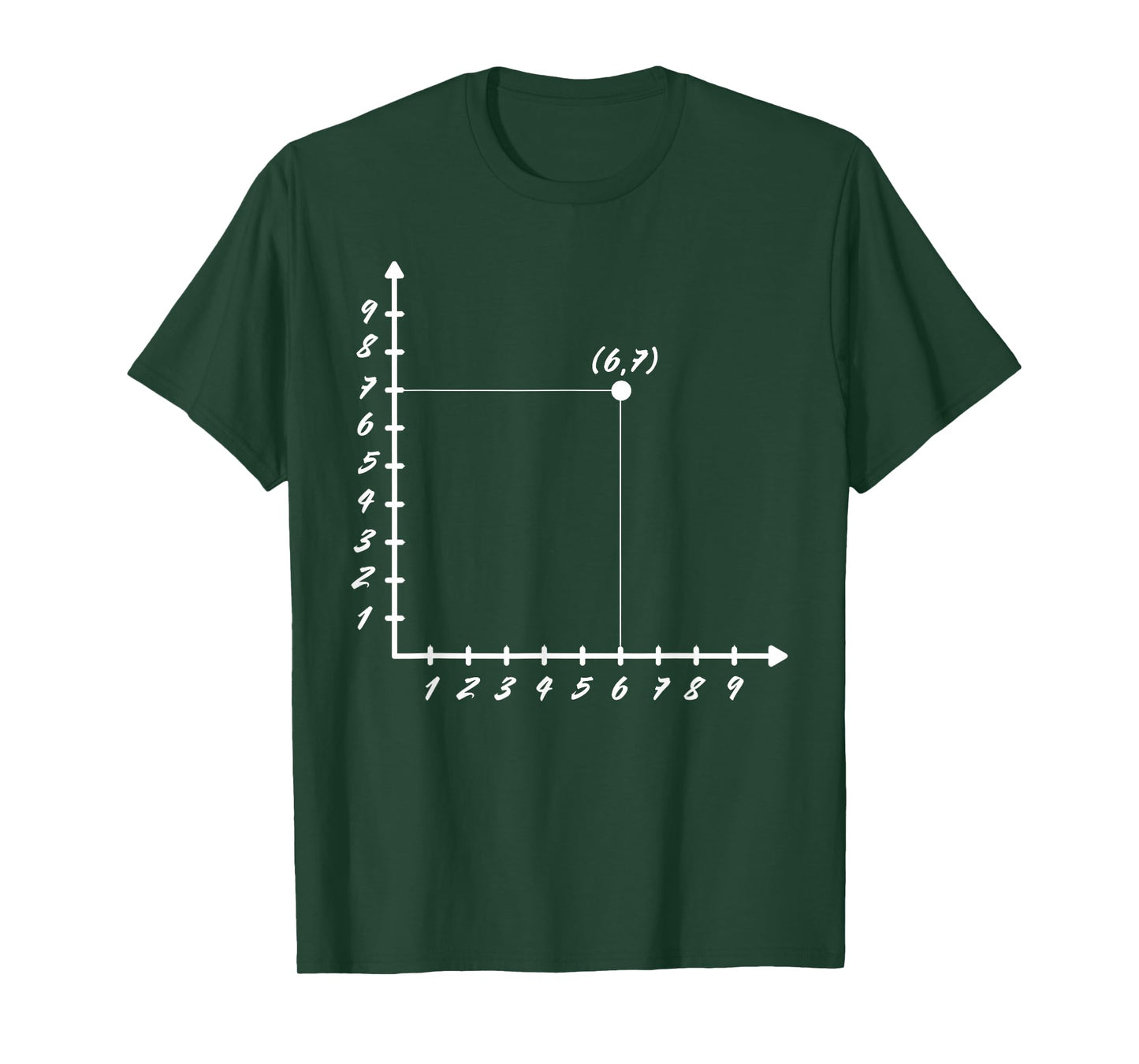 Six Seven 6 7 Coordinate Grid Plot Graph Plane Meme Design T-Shirt