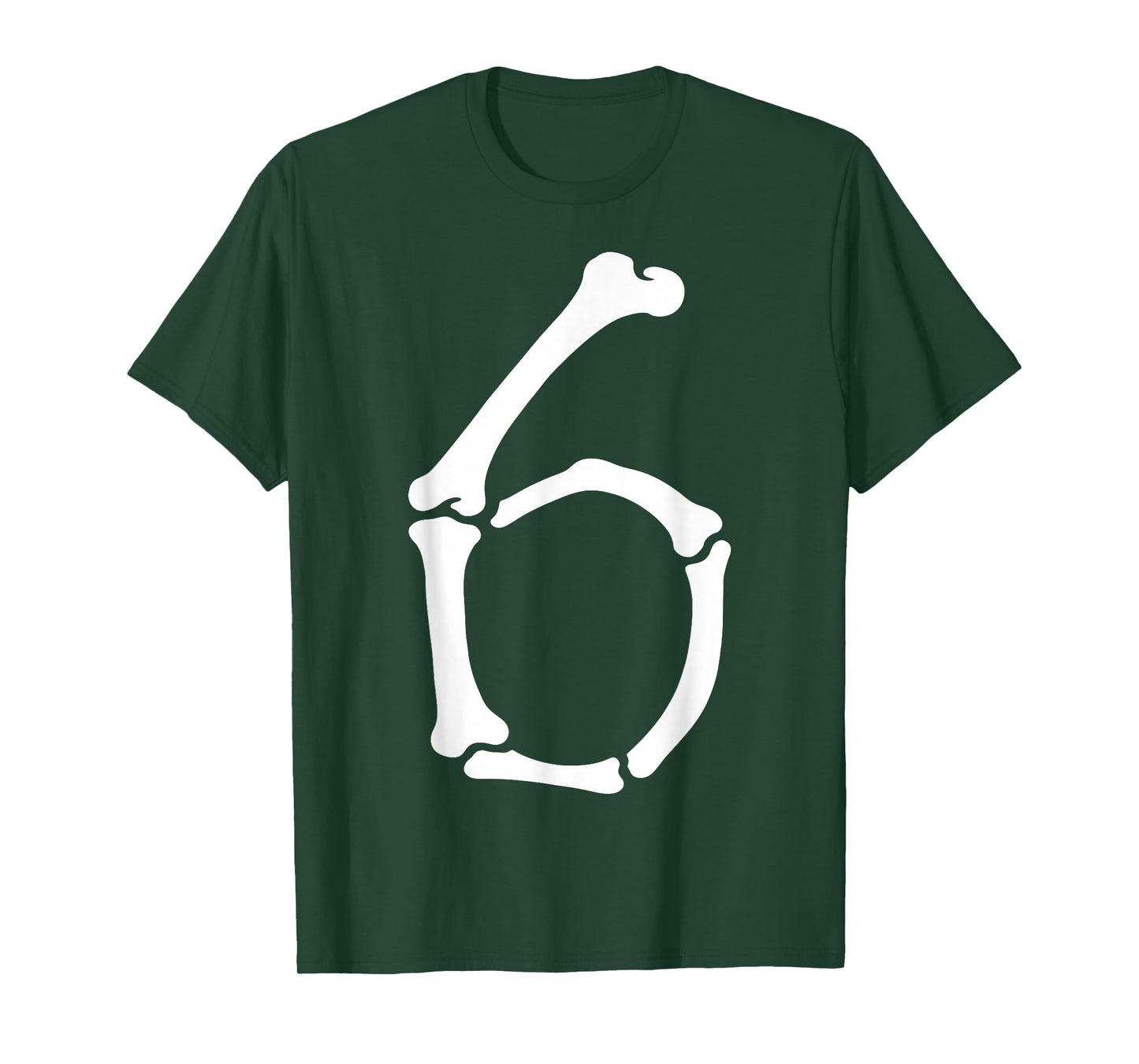 6 Number Six Bones Graphic Funny School Halloween Matching T-Shirt
