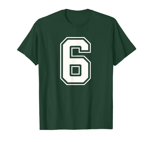 Matching Varsity 6 Number Six Team Sports Graphic Design T-Shirt
