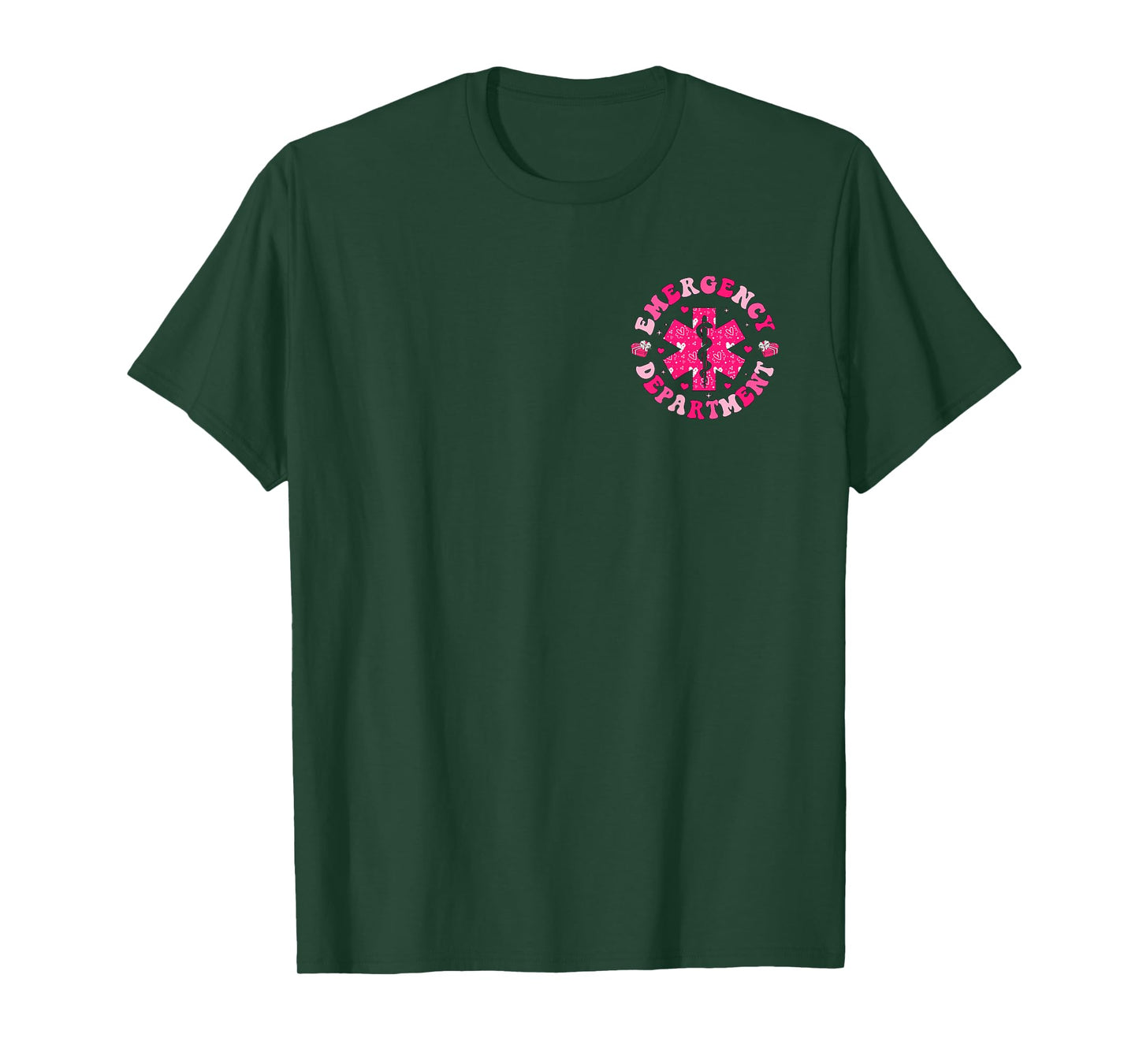 Valentine Nurse Emergency Department ER ED Nurse 2 Sides T-Shirt