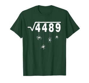67 Meme Math Teacher 6 7 Halloween Spiders Square Root 4489 T-Shirt