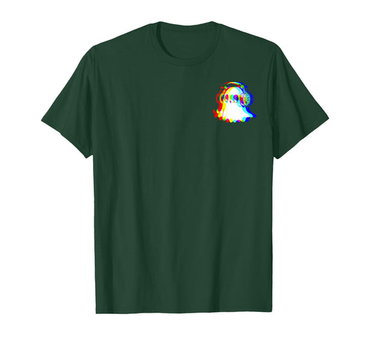 (2side) House Music Ghost DJ Rave Color Optical Illusion T-Shirt