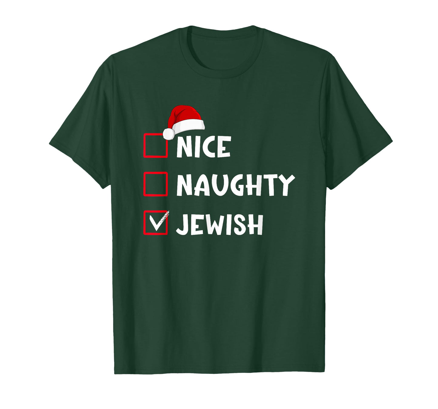 Nice Naughty Jewish Funny Christmas List Hanukkah Hannukah T-Shirt
