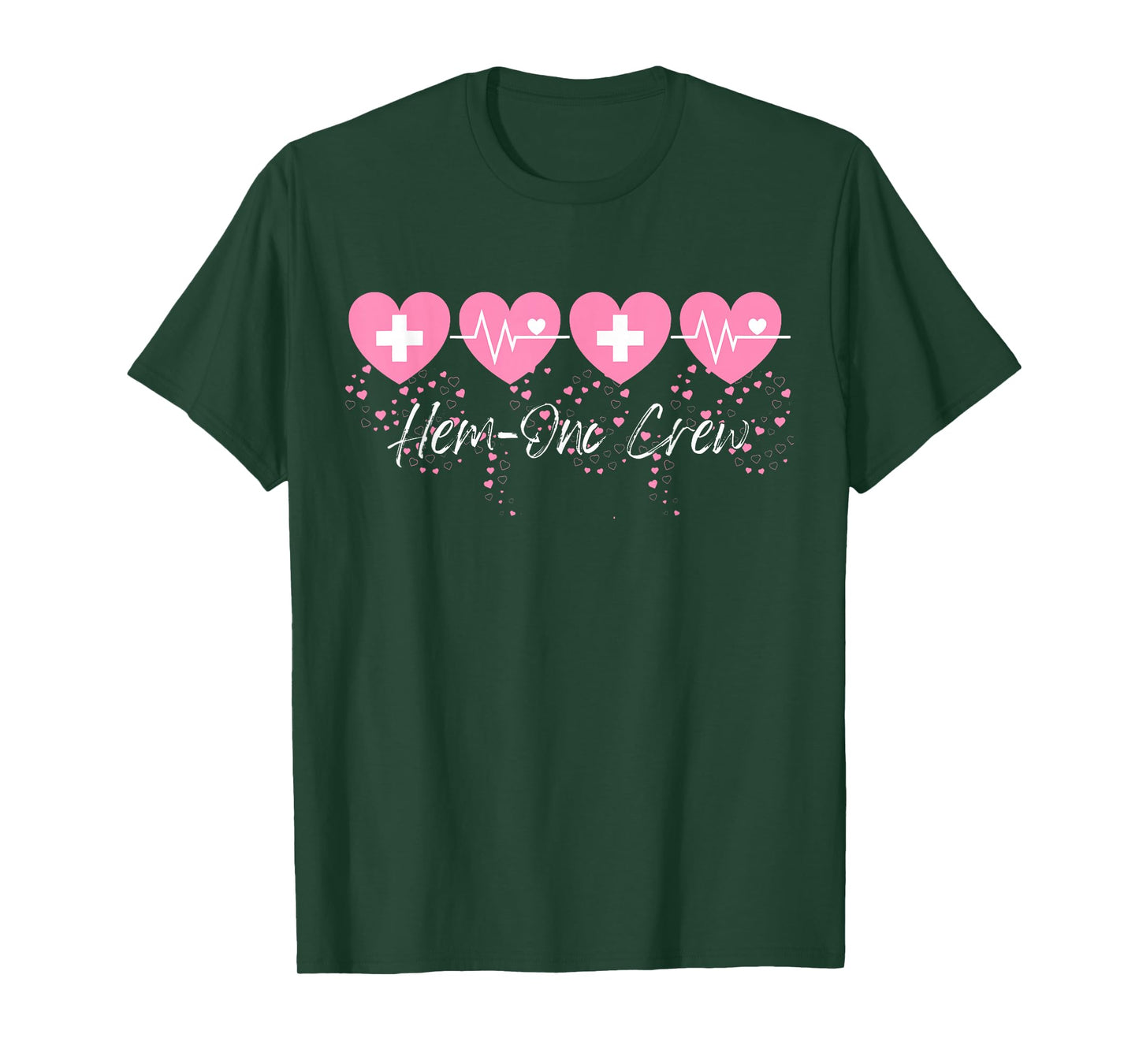 Valentines Hem ONC Crew Nurse Hematology Oncology Heartbeat T-Shirt