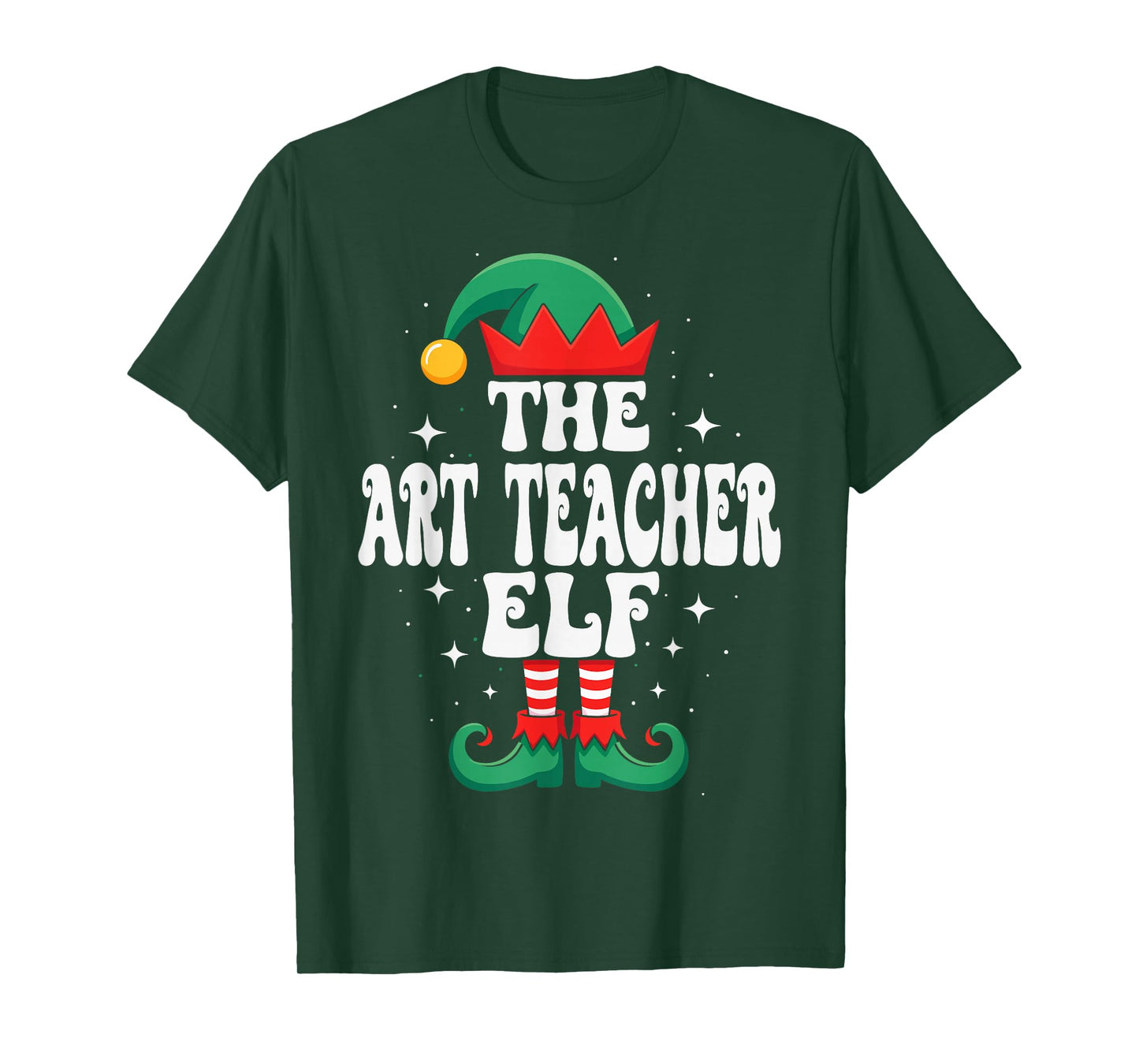 The Art Teacher Elf Funny Christmas Matching Family Group T-Shirt