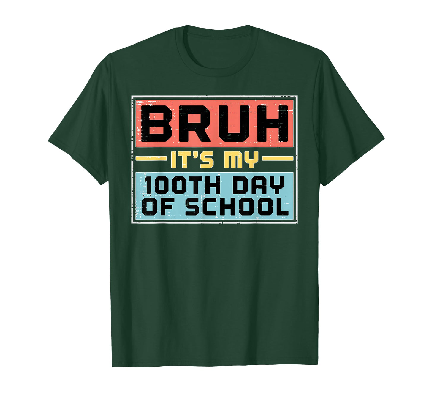 Bruh Its My 100th Day of School 100 Days Meme Boys Girl Kids T-Shirt