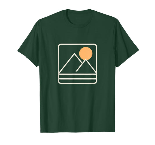Mountain Sunrise - Minimalist Retro Nature Graphic Tee T-Shirt