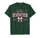 Hello Seventeen Est 2008 Coquette Bow 17th Birthday Girl T-Shirt