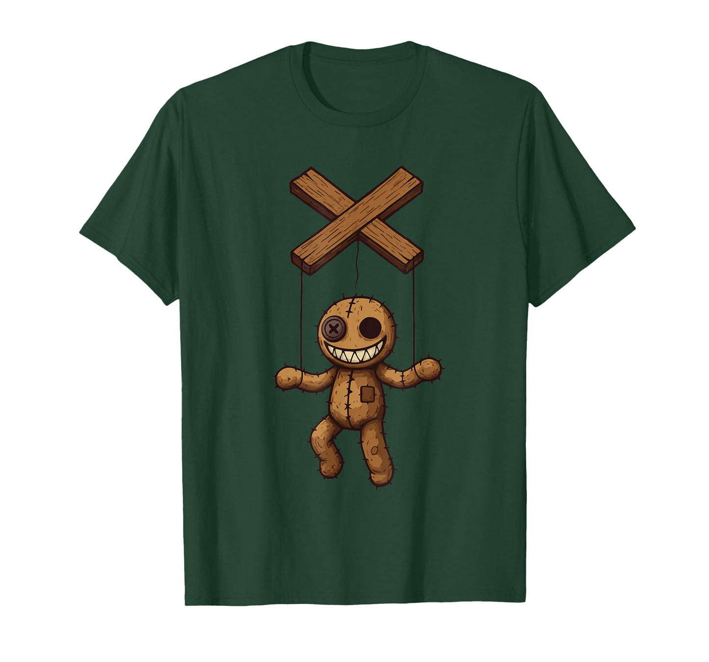 Grimstring – Spooky Playful Puppet Marionette Cartoon T-Shirt