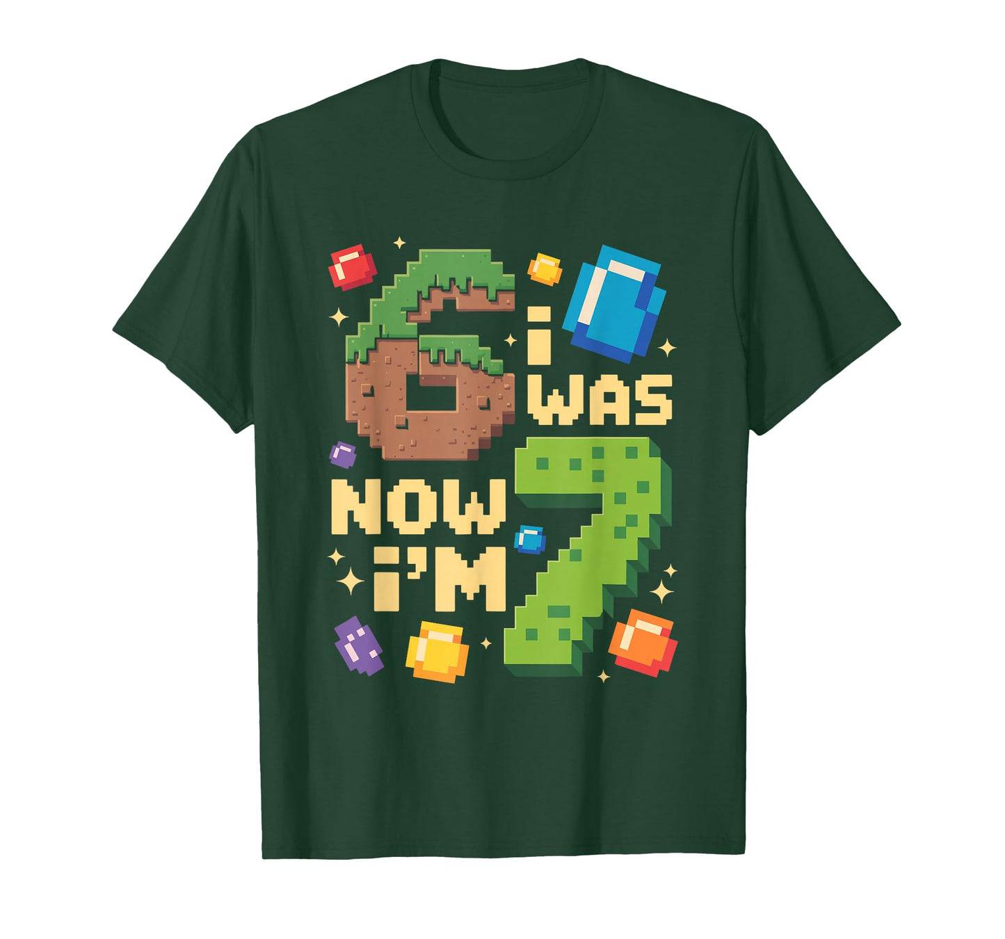Retro I was 6 Now I'm 7 Birthday Gift for Boys Kid Cute T-Shirt