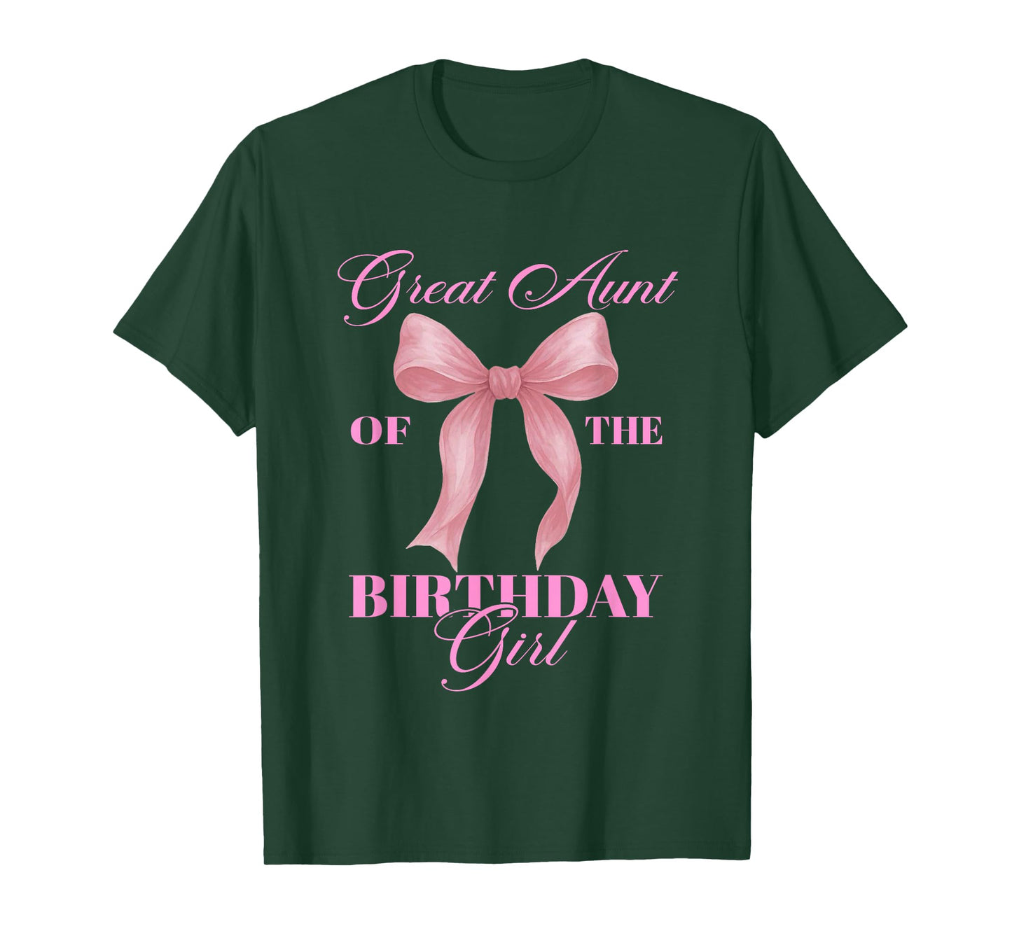 Great Aunt of The Birthday Girl Family Pink Coquette Bow T-Shirt