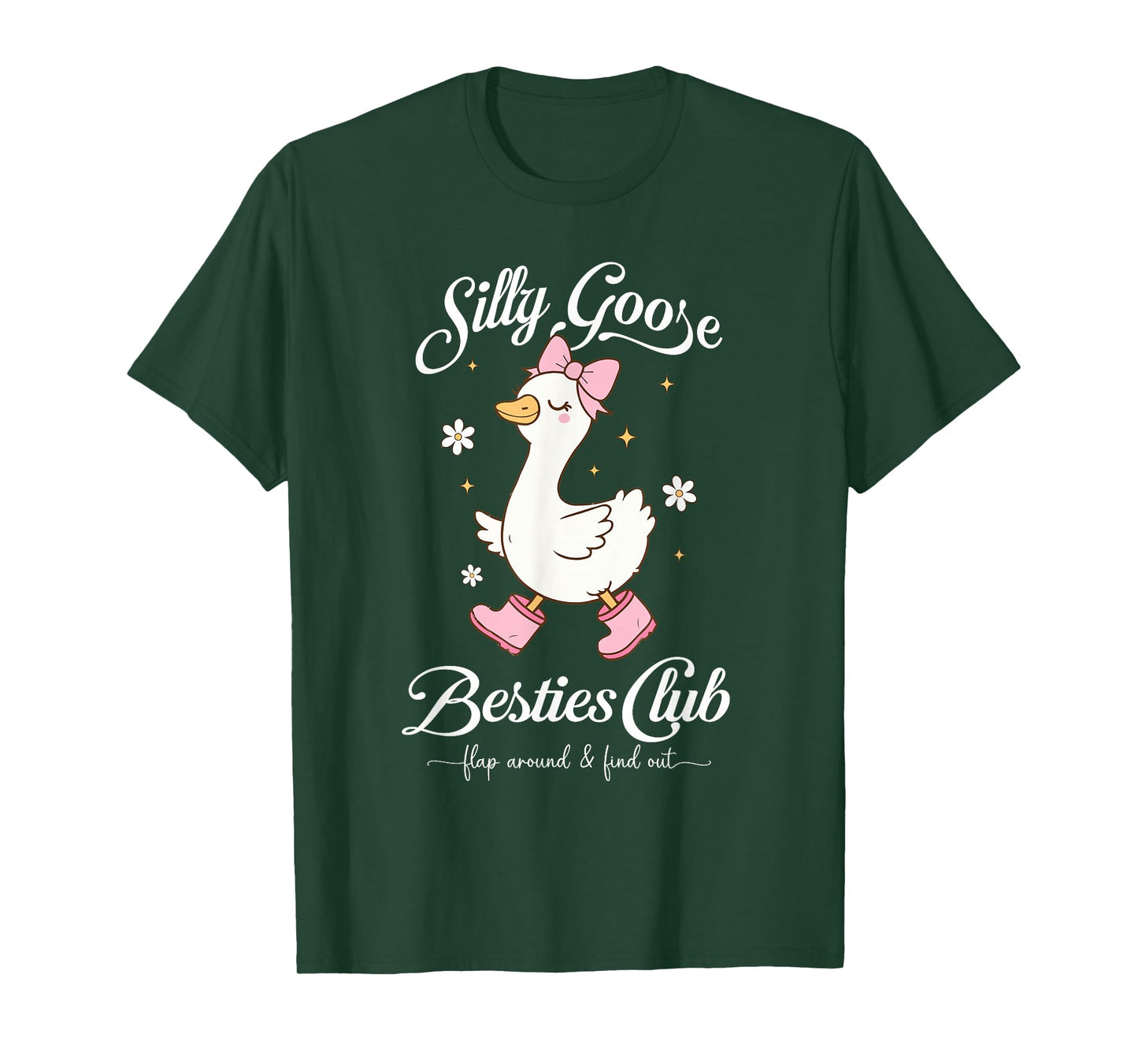 Silly Goose Besties Club Coquette Silly Goose Club Humor Fun T-Shirt