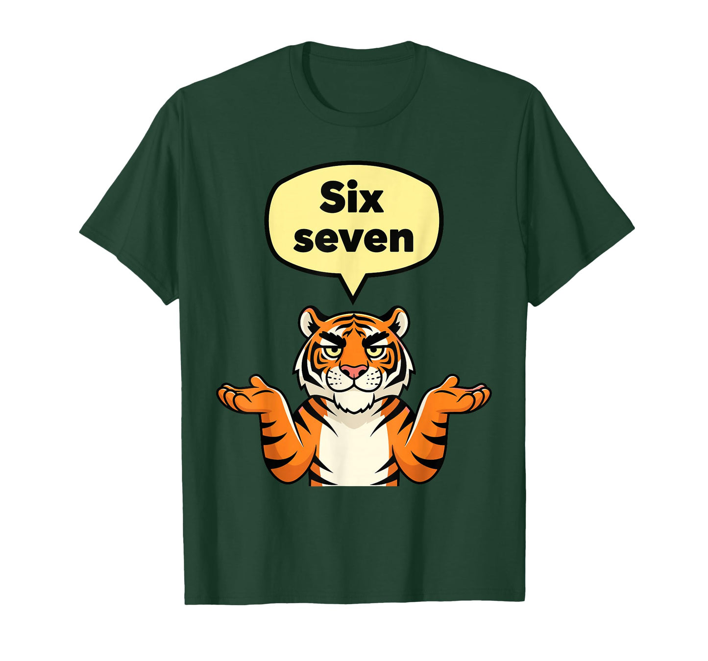 Funny Six Seven Meme 6 7 Tiger Gen Alpha Slang T-Shirt