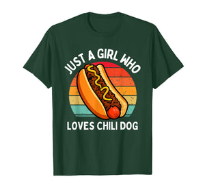 Just A Girl Who Loves Chili Dogs Funny Cheese Kids Toddler T-Shirt