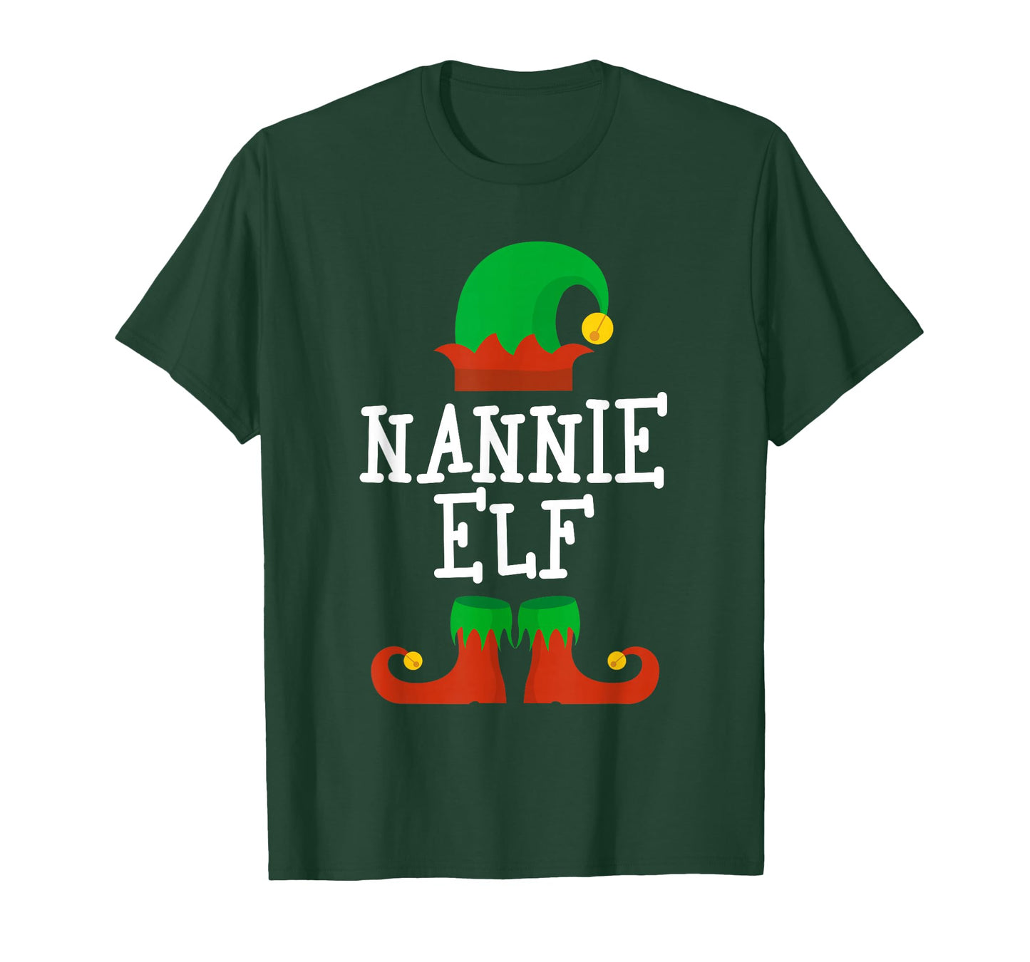 Family I'm The Nannie Elf Christmas Matching Pajama Funny T-Shirt
