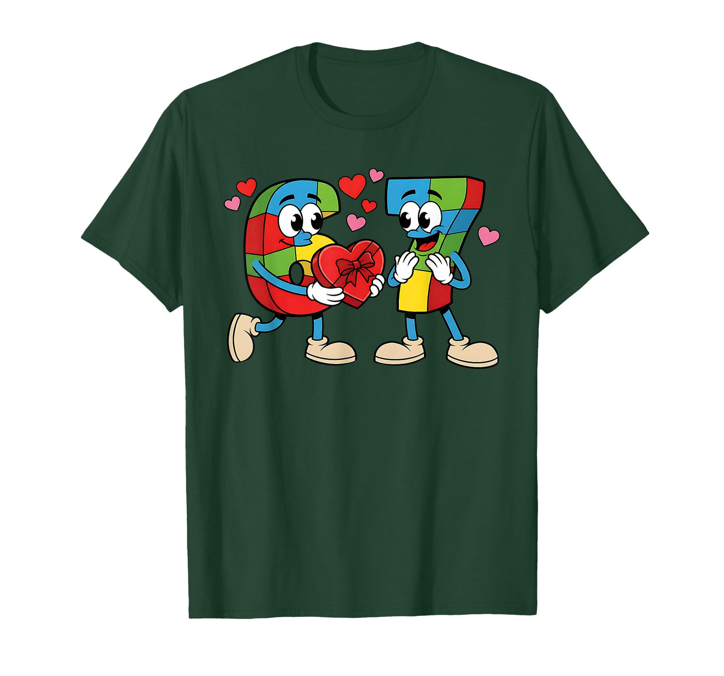 Funny 6 7 Valentines Gen Alpha Six Seven 67 Valentine’s Day T-Shirt