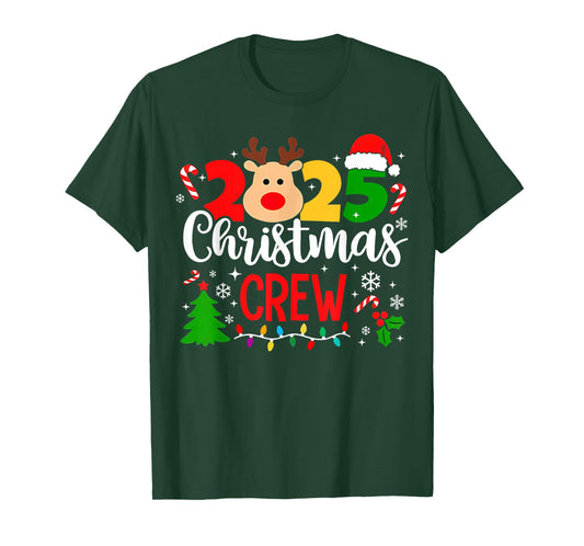 Christmas Crew 2025 Family Christmas Xmas Pajamas Matching T-Shirt