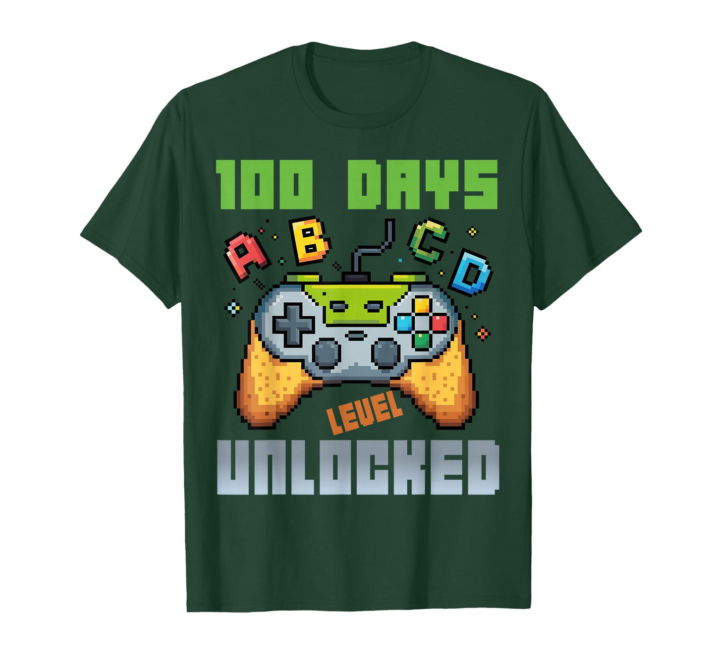 100 Days of School Level Unlocked Gamer Pixel Boys Outfit T-Shirt
