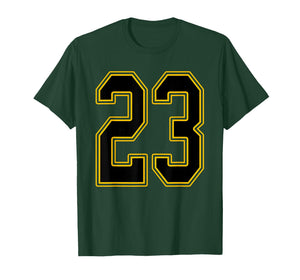 Black and Gold Number 23 Jersey Player Uniform #23 T-Shirt