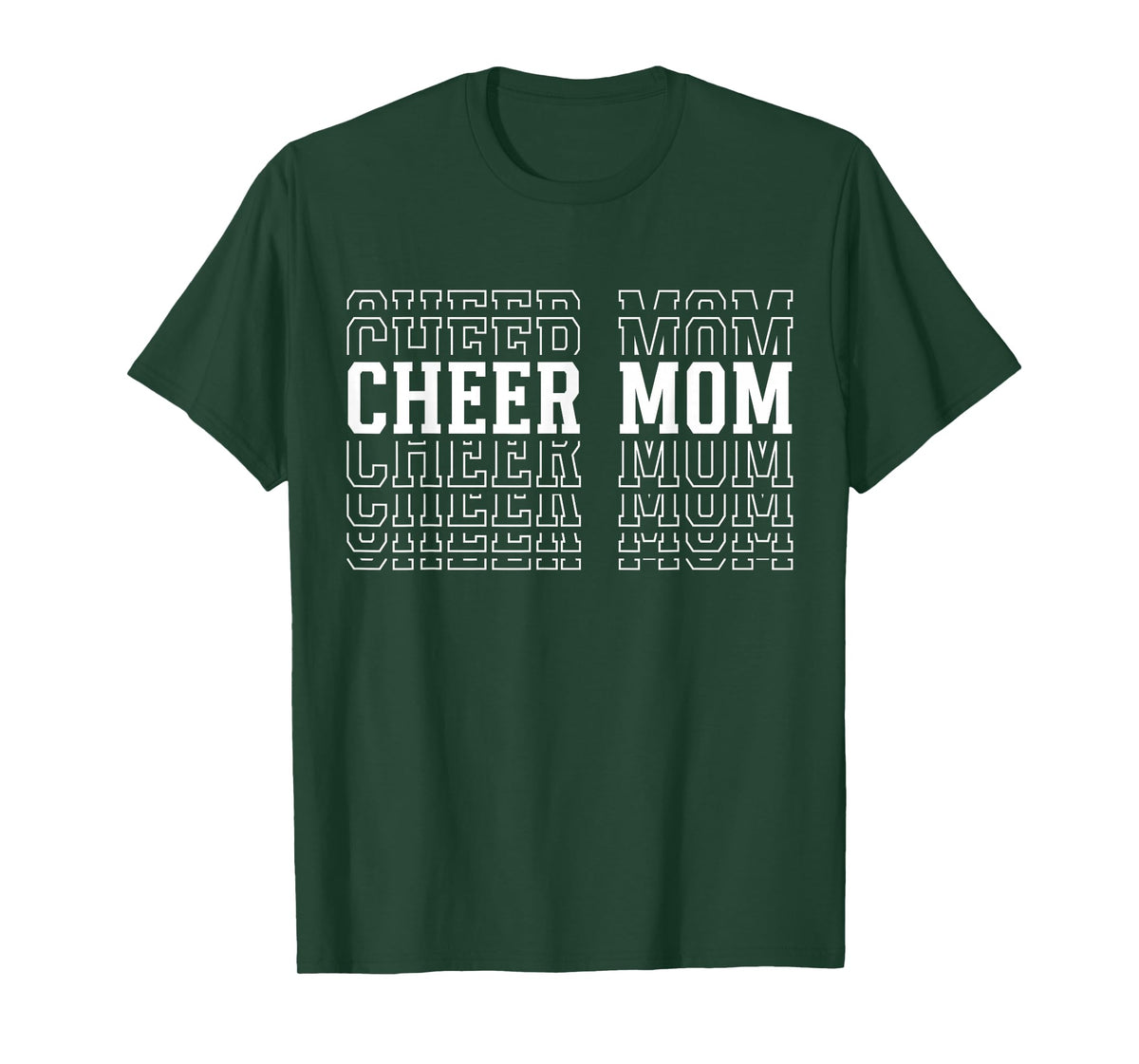 Cheer Mom Funny Layered Text Mother Cheerleader T-Shirt